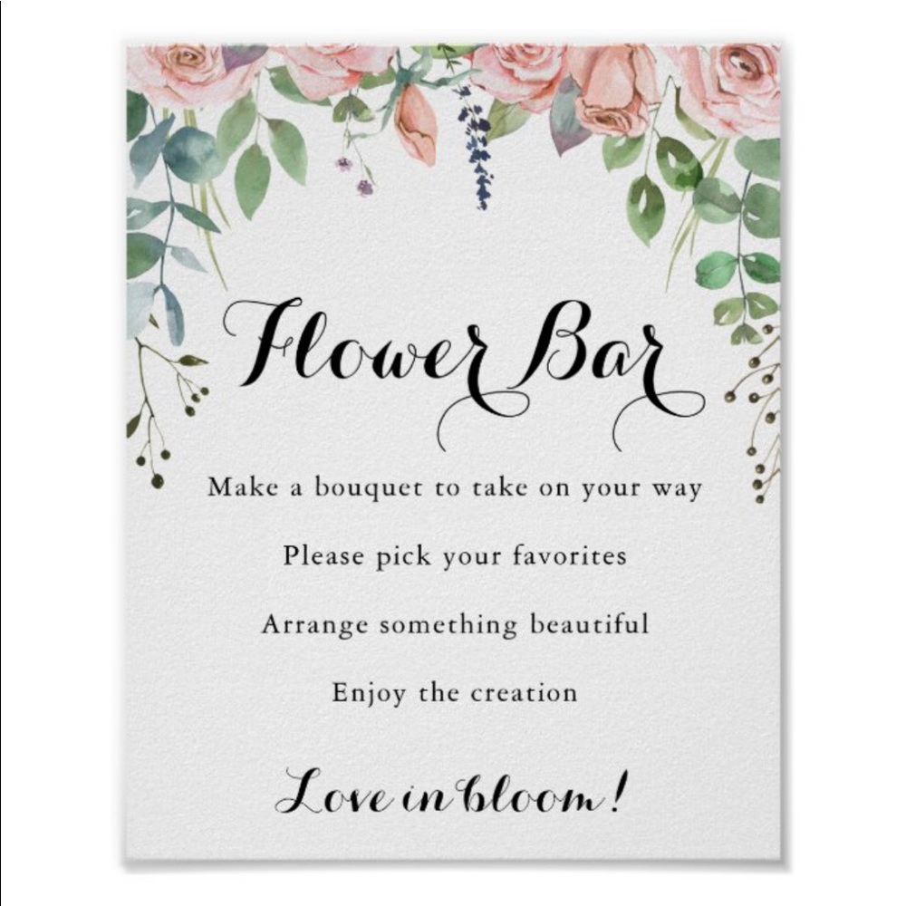 Flower bar (sign only - no frame) 10” by 8”